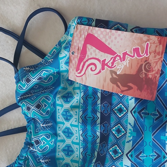 Kanu Surf Beach Sport Halter One Piece Swimsuit for Girls  Blue  US 12 - Picture 7 of 7